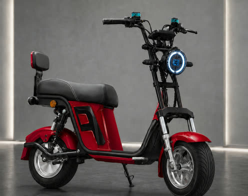 Scooter elétrica X12 na cor Vermelho Rubi.